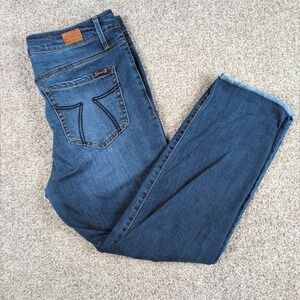 Seven7 Women's Classic Blue Cropped Jeans